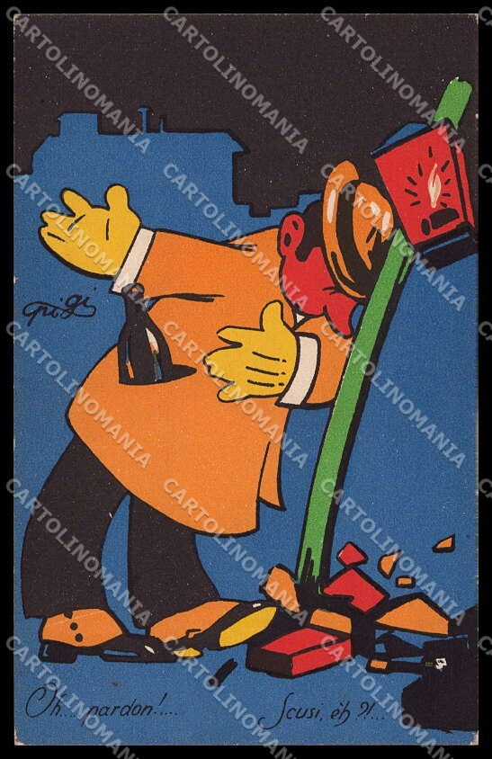 Artist Signed Piattoli Pigi Oh Pardon ! comic pc ZG3774 – fronte