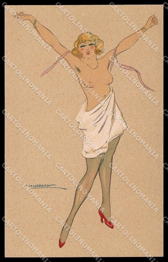 Artist Signed Calderara Risque Lady Tights Donnina serie 3241-10 pc ZG3804 – fronte