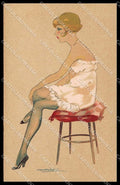 Artist Signed Calderara Risque Lady Tights Donnina serie 3241-9 pc ZG3805 – fronte