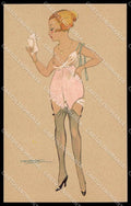Artist Signed Calderara Risque Lady Tights Donnina serie 3241-12 pc ZG3816 – fronte