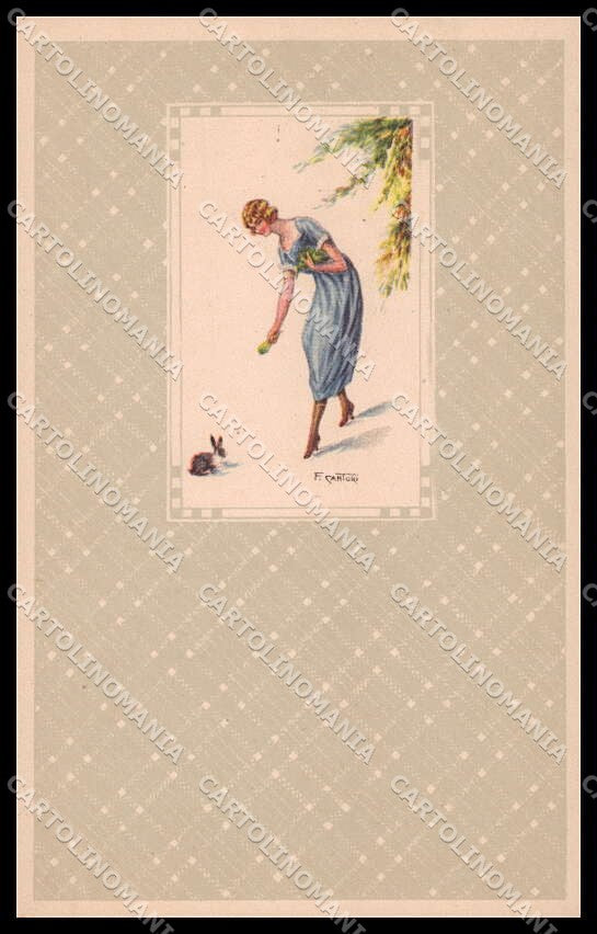 Artist Signed F. Cantori Glamour Fashion Lady Art Deco serie 2213 pc ZG3831 – fronte