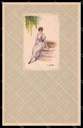 Artist Signed F. Cantori Glamour Fashion Lady Art Deco serie 2213 pc ZG3832 – fronte