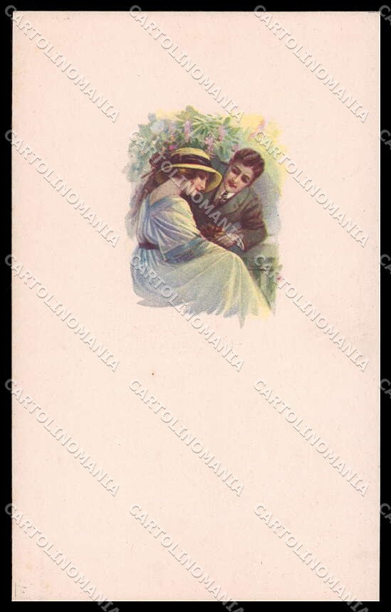 Artist Signed San Marco Romantic Couple Lady Art Deco serie 892M-1 pc ZG3835 – fronte