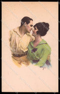 Artist Signed Romantic Couple Lady Art Deco LP serie 417-2 pc ZG3838 – fronte