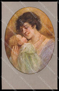 Artist Signed Vecchi Lady and Child Donnina serie 245-1 pc ZG3844 – fronte