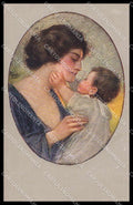 Artist Signed Vecchi Lady and Child Donnina serie 245-3 pc ZG3845 – fronte