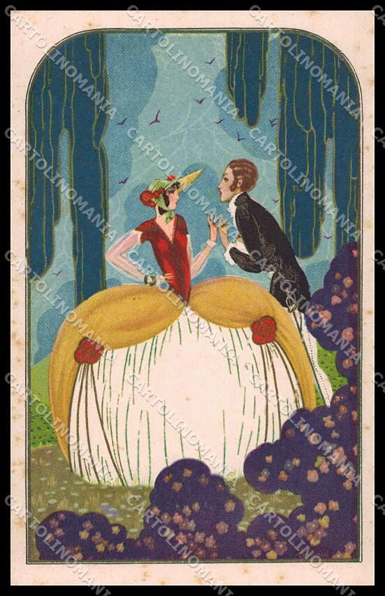 Artist Signed Leonem Leonessi Romantic Couple Art Deco Degami 1047 pc ZG3878 – fronte
