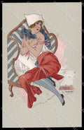 Artist Signed C. S. Ambrosio Risque Lady serie 370-3 pc ZG3891 – fronte