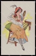 Artist Signed C. S. Ambrosio Risque Lady serie 370-2 pc ZG3892 – fronte