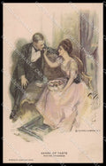 Artist Signed H. Fisher Romantic Couple Water Color serie 702 pc ZG3894 – fronte