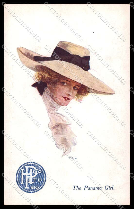 Artist Signed Glamour Fashion Lady The Panama Girl pc ZG3916 – fronte