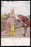 Artist Signed G. Gonin Romantic Couple Il congedo serie 1785 pc ZG3932 – fronte