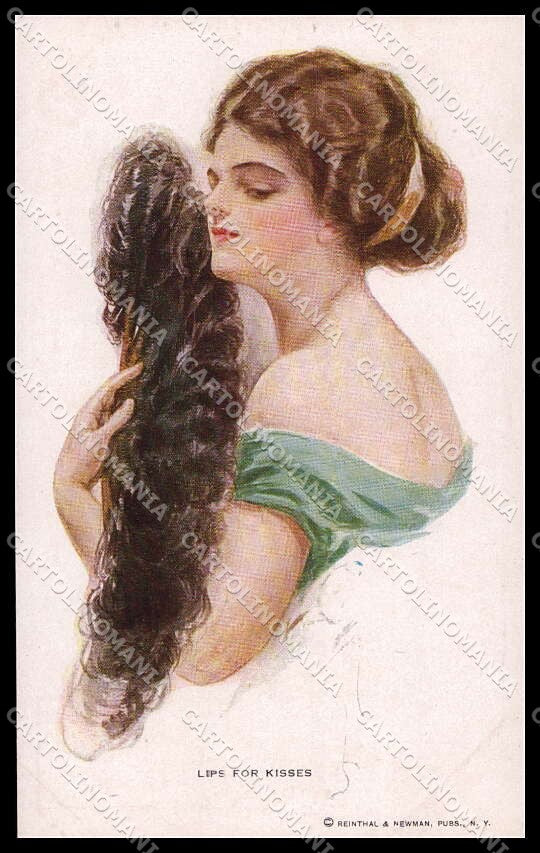 Artist Signed H. Fisher Lady Lips for Kisses Reinthal serie 197 pc ZG3945 – fronte