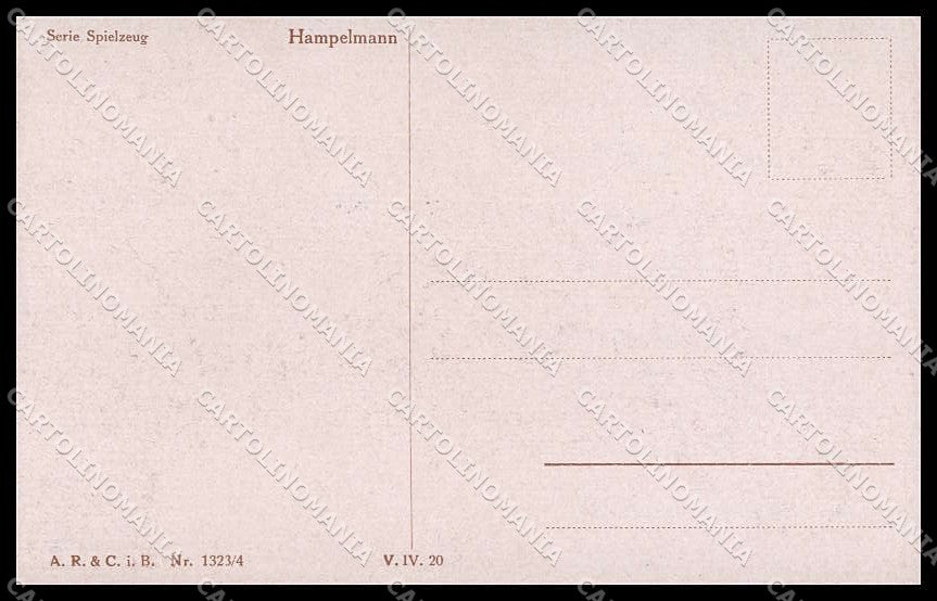 Artist Signed Hahn Glamour Fashion Lady Man serie 1323-4 pc ZG3961 – retro