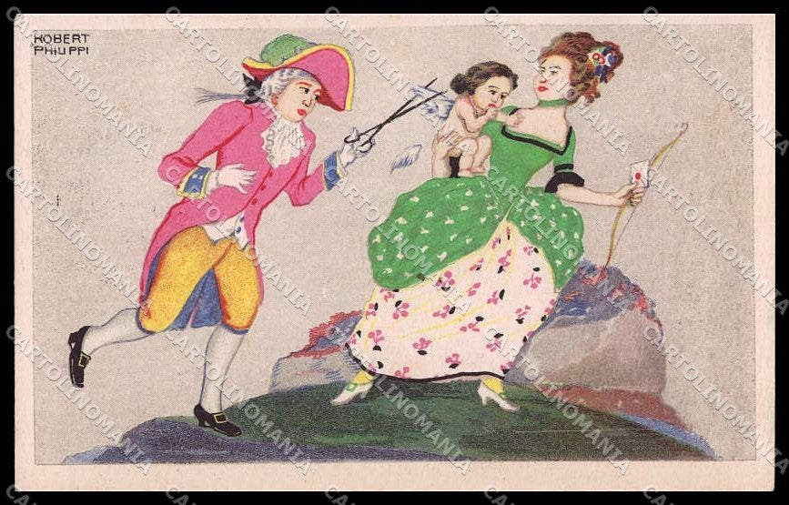Artist Signed Robert Philippi Romantic Couple BKWI serie 669-6 pc ZG3964 – fronte