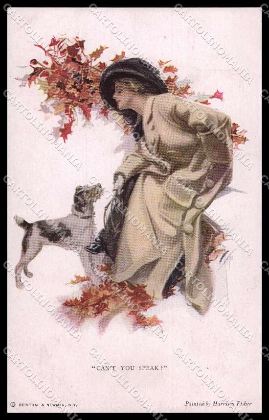 Artist Signed H. Fisher Lady Can't You Speak Reinthal serie 2042 pc ZG3974 – fronte