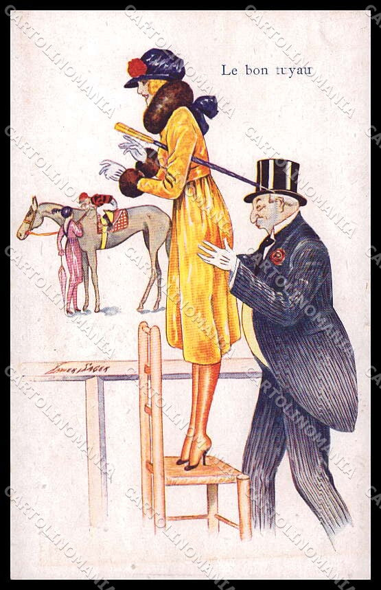 Artist Signed Xavier Sager Lady Aux Courses Horse Noyer serie 162 pc ZG3981 – fronte