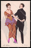 Artist Signed Fabiano Romantic Couple Furlana Dance Hand Painted 598 pc ZG4043 – fronte