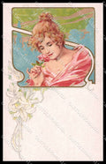 Artist Signed Muttich Lady Rose Art Nouveau serie 1004-6 pc ZG4050 – fronte