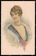 Artist Signed G. Salmoni Glamour Fashion Lady serie 902-4 pc ZG4096 – fronte