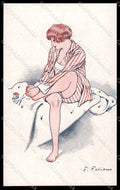 Artist Signed F. Fabiano Risque Lady Pour etre Belle serie 15-72 pc ZG4119 – fronte