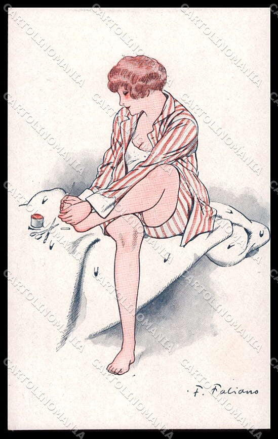Artist Signed F. Fabiano Risque Lady Pour etre Belle serie 15-72 pc ZG4119 – fronte