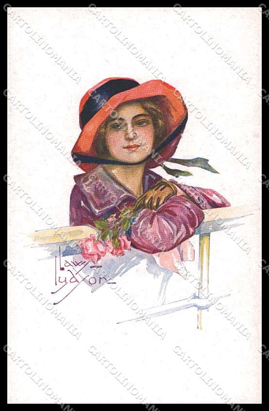 Artist Signed Laws Ludson Bertiglia ? Glamour Fashion Lady serie 60-2 pc ZG4122 – fronte