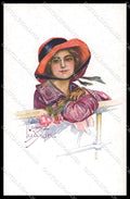 Artist Signed Laws Ludson Bertiglia ? Glamour Fashion Lady serie 60-2 pc ZG4122 – fronte
