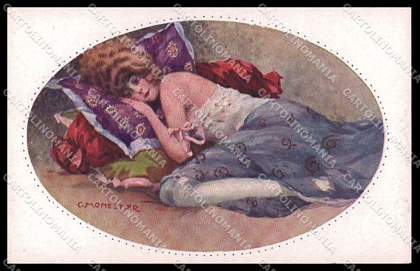 Artist Signed C. Monestier Risque Lady serie 886 pc ZG4129 – fronte