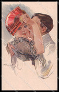 Artist Signed Simonetti Romantic Couple Art Deco serie 236-2 pc ZG4132 – fronte