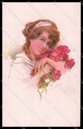 Artist Signed Glamour Fashion Lady Flowers ERKAL serie 344-1 pc ZG4142 – fronte