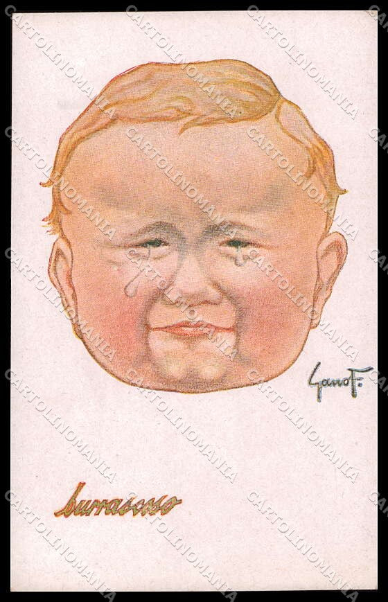 Artist Signed F. Gano Child Bambini Burrascoso serie 77-1 pc ZG4194 – fronte