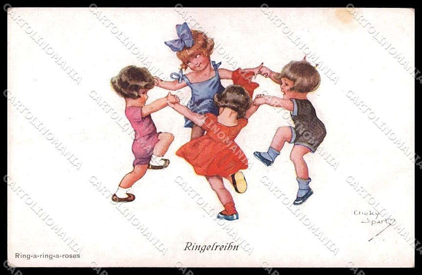 Artist Signed Chicky Spark Children Ring a ring a roses serie 619 pc ZG4222 – fronte