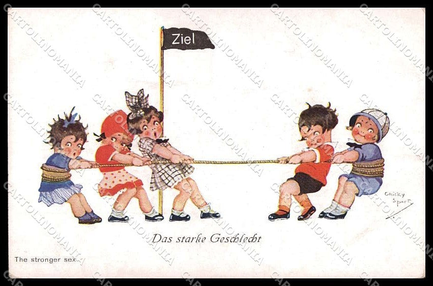Artist Signed Chicky Spark Children The stronger sex serie 621 pc ZG4224 – fronte
