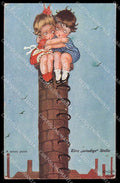 Artist Signed Chicky Spark Children A windy point serie 633 WRINKLES pc ZG4230 – fronte