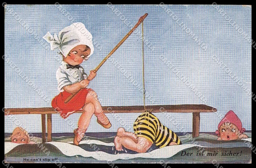 Artist Signed Chicky Spark Children he can't slip off serie 640 pc ZG4237 – fronte