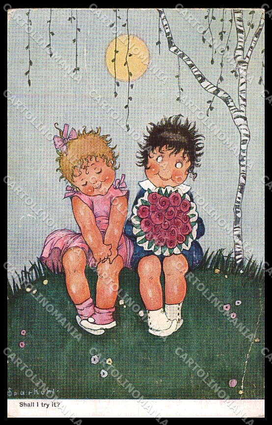 Artist Signed Chicky Spark Children Shall I try it? serie 649 CREASED pc ZG4245 – fronte