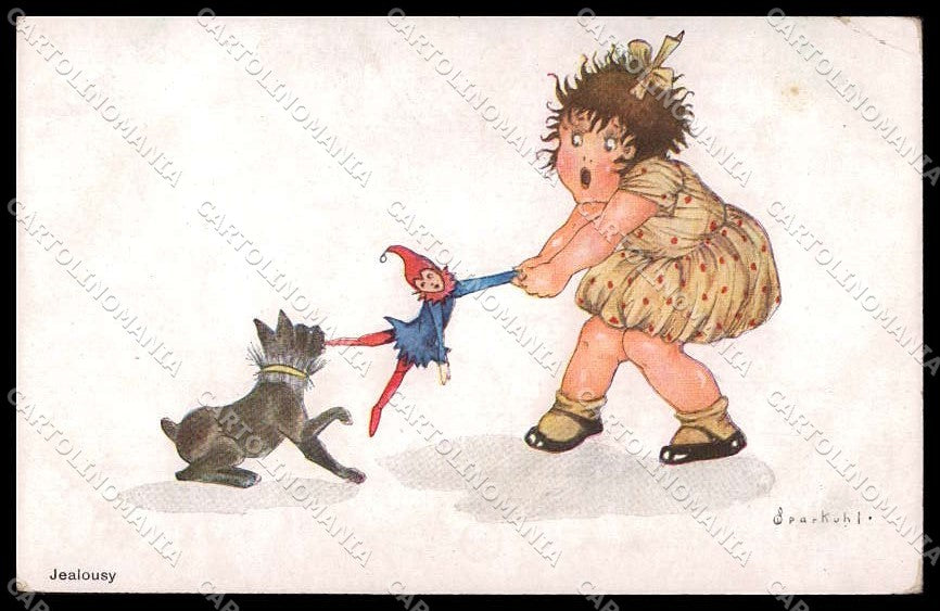 Artist Signed Chicky Spark Children Jealousy serie 651 CREASED pc ZG4247 – fronte
