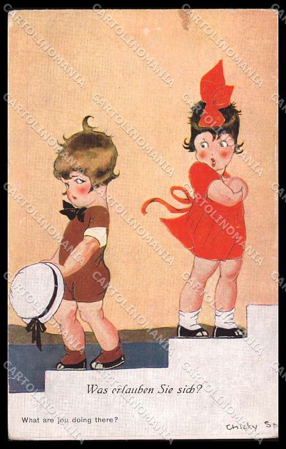 Artist Signed C. Spark Children What are you doing there ? serie 675 pc ZG4261 – fronte