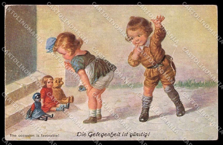 Artist Signed Fialkowska Children Teddy The occasion is favorable 831 pc ZG4338 – fronte