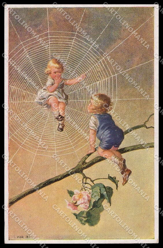 Artist Signed Fialkowska Children Web Spider serie 823 pc ZG4394 – fronte