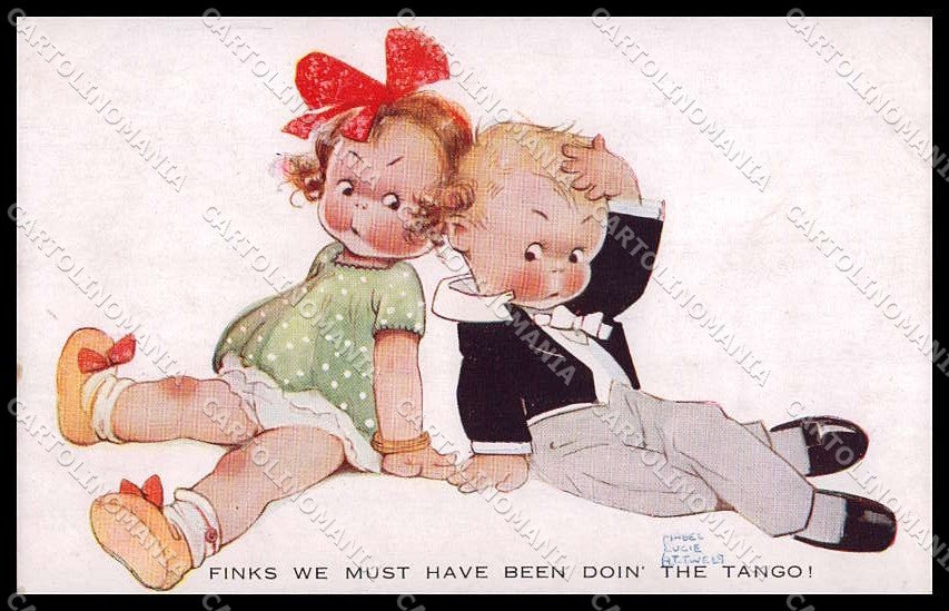Artist Signed Mabel Lucie Attwell Children Valentine serie 1013 pc ZG4397 – fronte