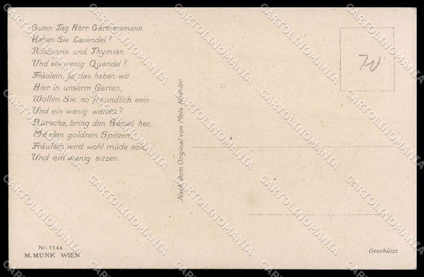 Artist Signed M. Koehler Children M M Vienne serie 1144 CREASED pc ZG4401 – retro