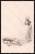 Artist Signed Lady Pig Viennoise M M Vienne pc ZG4438 – fronte