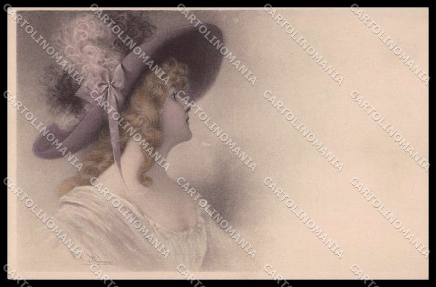 Artist Signed R. R. Wichera Fashion Lady Viennoise MM Vienne serie 112 pc ZG4444 – fronte