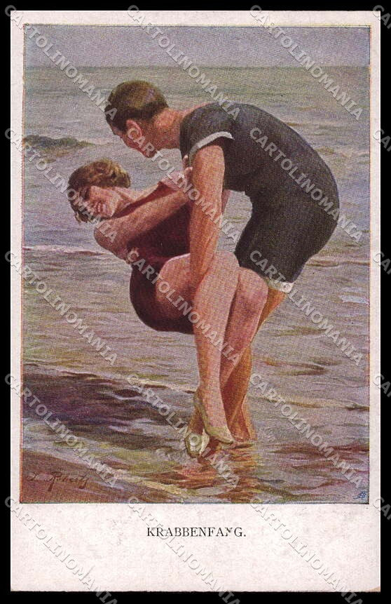 Artist Signed Roberty Lady Bathing Beauty Viennoise M M Vienne 1124 pc ZG4445 – fronte