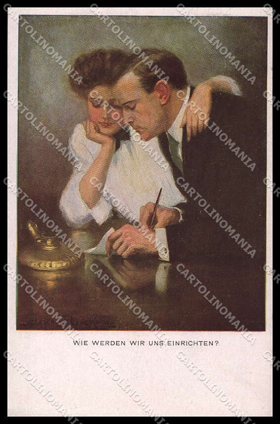 Artist Signed Clarence Underwood Couple M M Vienne serie 833 pc ZG4451 – fronte