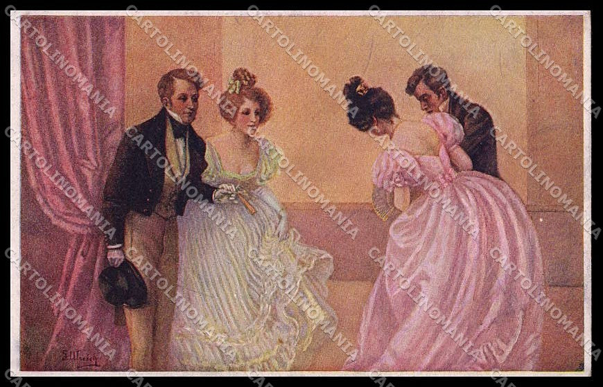 Artist Signed Fritzi Ulreich Lady Dance Viennoise M M Vienne serie 448 pc ZG4453 – fronte