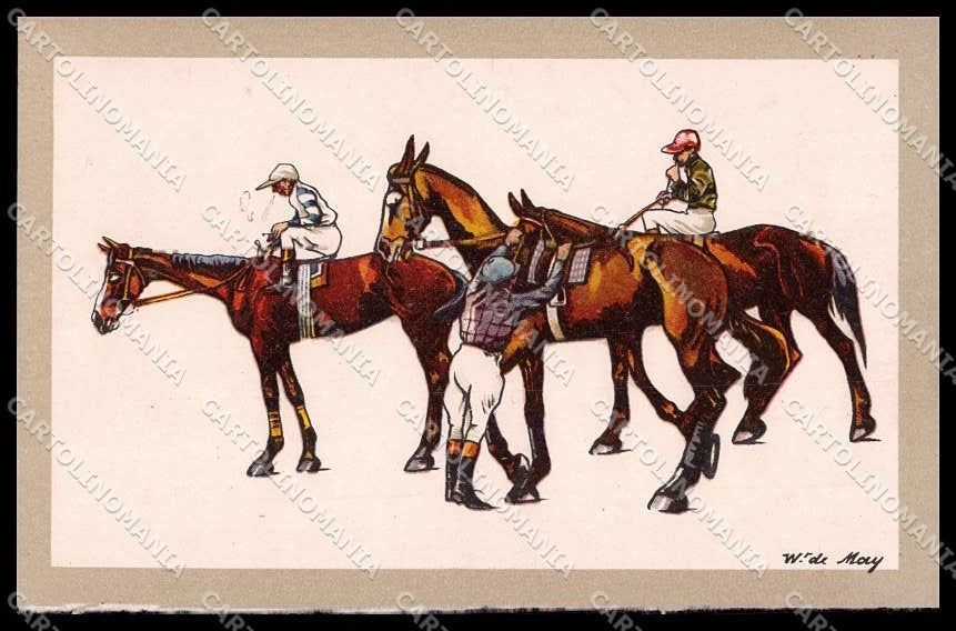 Artist Signed Wr. De May Horse Racing Sport Liqueur Clementine Suisse pc ZG4457 – fronte