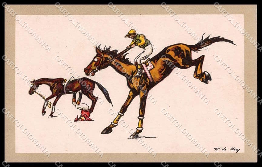 Artist Signed Wr. De May Horse Racing Sport Liqueur Clementine Suisse pc ZG4459 – fronte